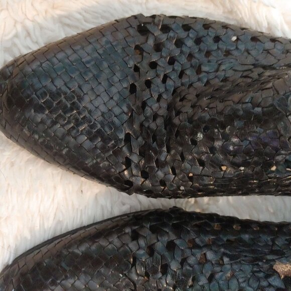 Stephane Kelian Womens Black Woven Leather Slip-on Loafer UK 7 /US 9 - Picture 3 of 9